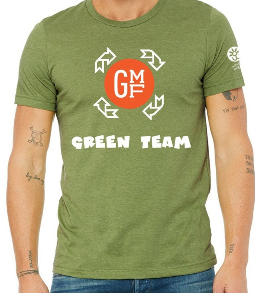 Whitwam Organics Green Unisex Green Team- Follow me to the compost pile T-Shirt